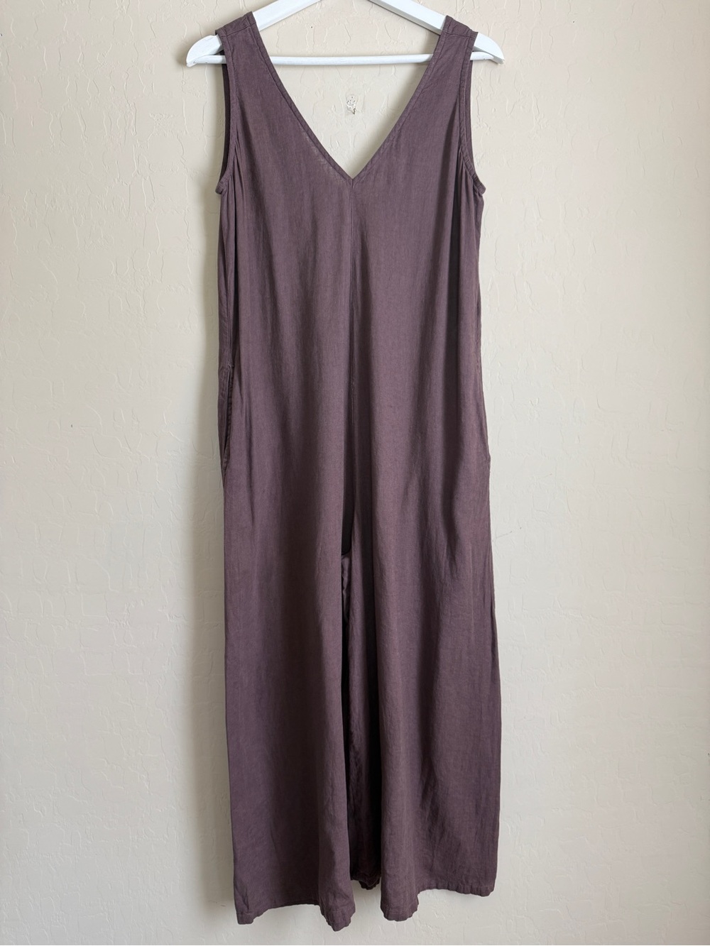 Calypso St Barth Sleeveless V-Neck Wide-Leg Jumpsuit Brown Women’s Small
